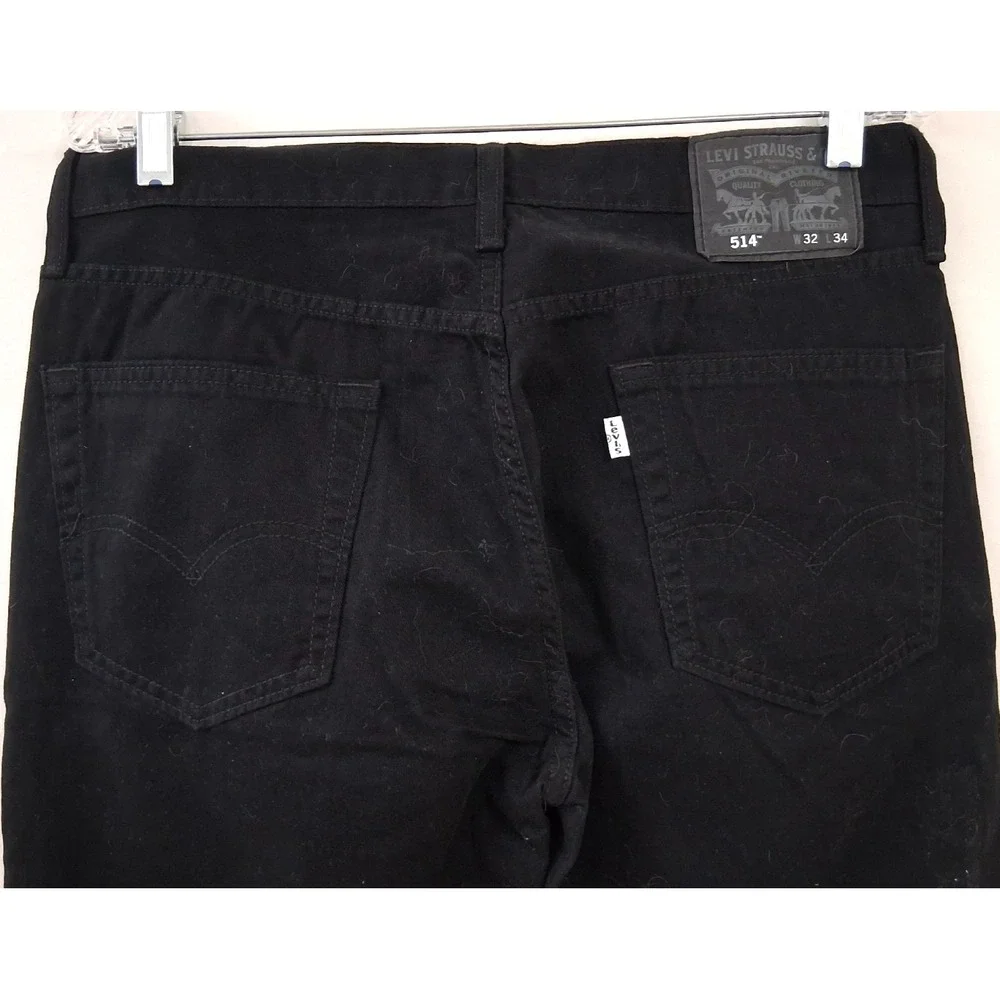 Levi's Men's 514 Vintage Black Jeans  100% Cotton Straight Leg SZ  32/34